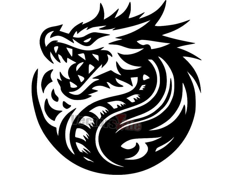 Laser Cut Dragon Face Acrylic Cutout Vector Design