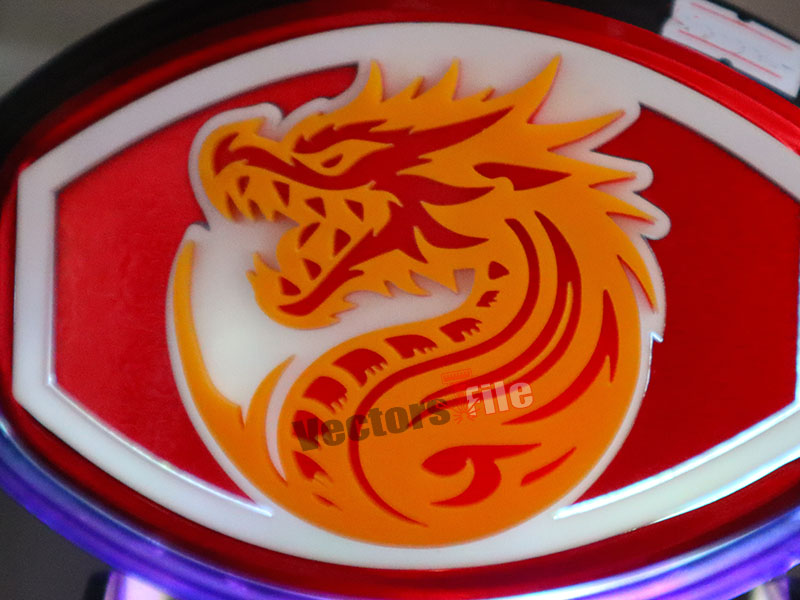 Laser Cut Dragon Face Acrylic Cutout Vector Design