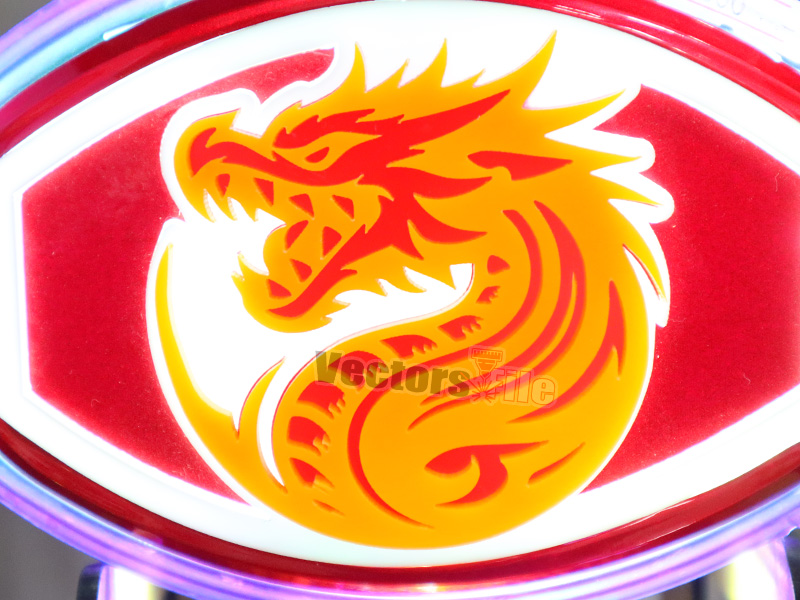 Laser Cut Dragon Face Acrylic Cutout Vector Design