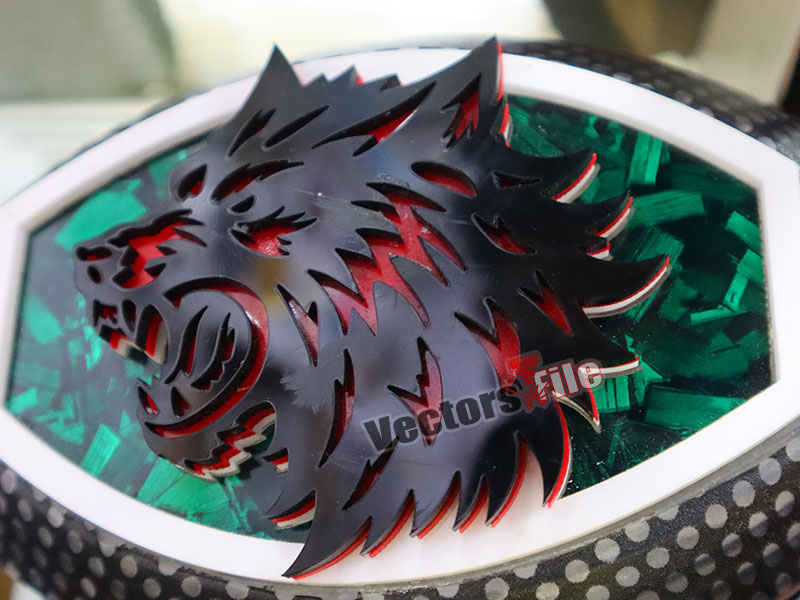 Laser Cut Angry Wolf Head Cutout Template