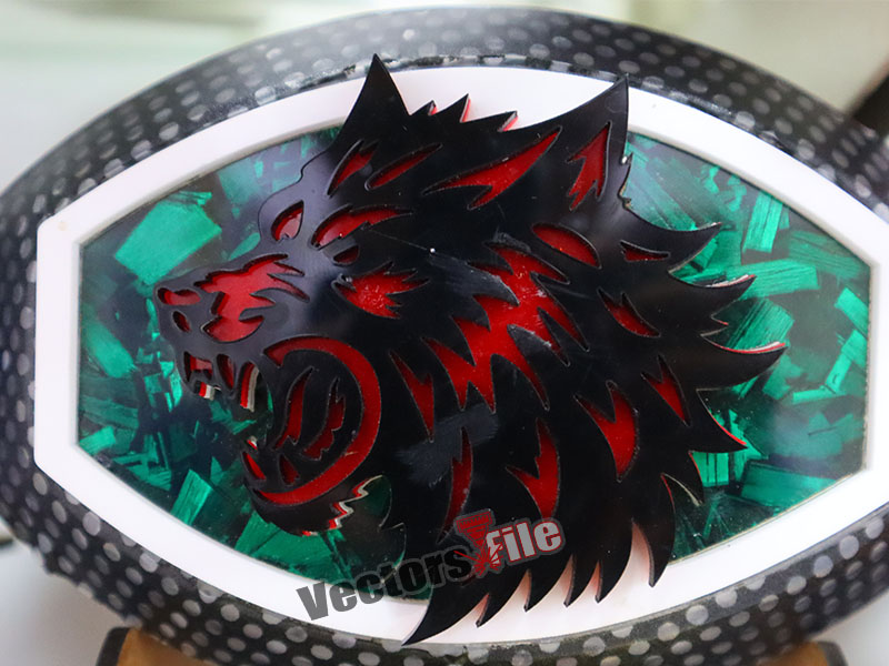 Laser Cut Angry Wolf Head Cutout Template