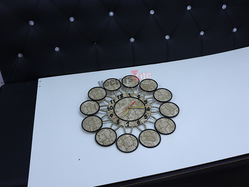 Laser Cut Wooden Wall Clock with Photo Frame Design
