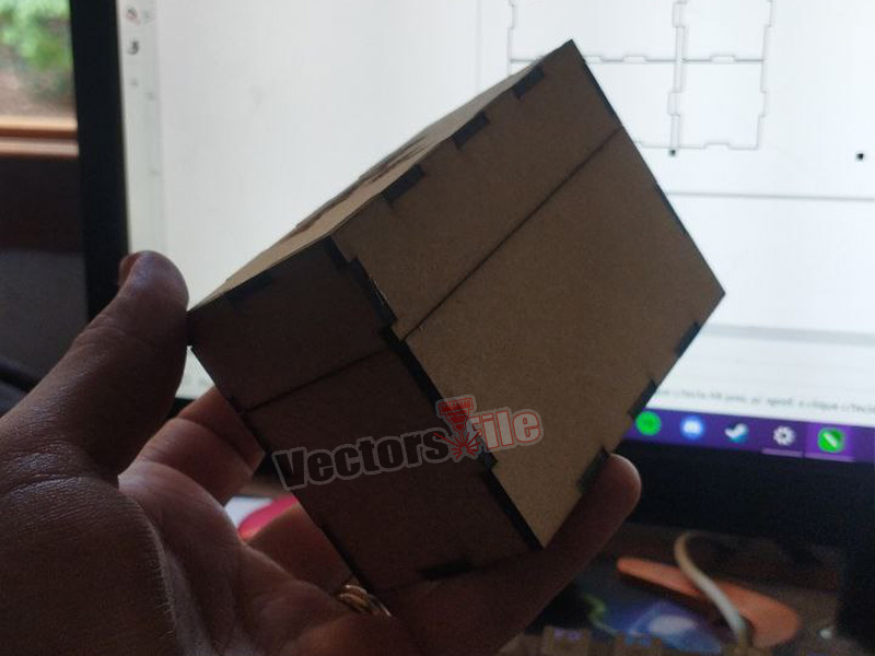 Laser Cut Wooden Box with Folding Lid Pattern Design