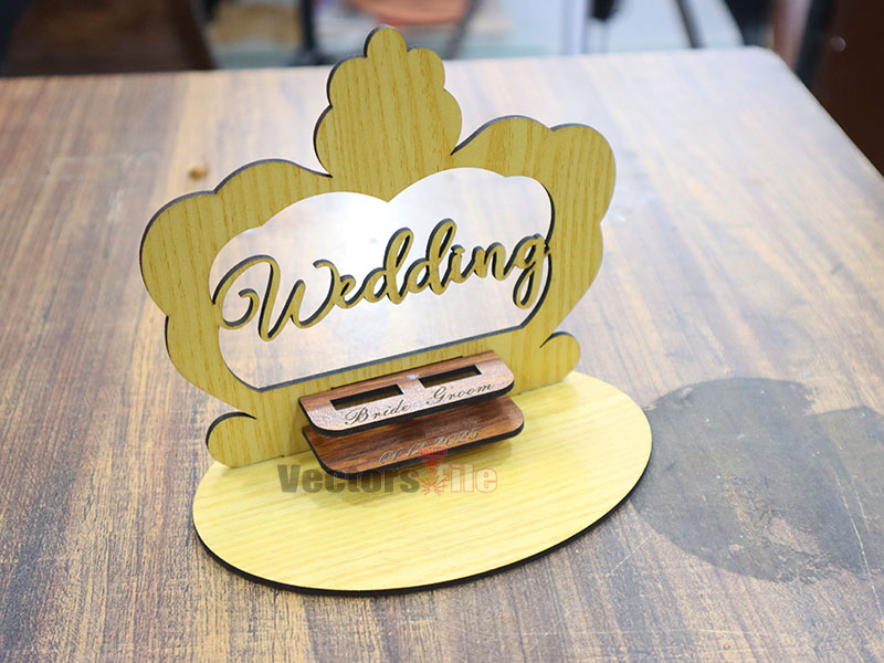 Laser Cut Personalized Wooden Wedding and Engagement Customise Ring Holder