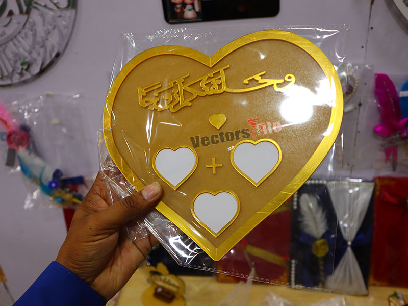 Laser Cut Heart Acrylic Nikah Thumb Impression Board