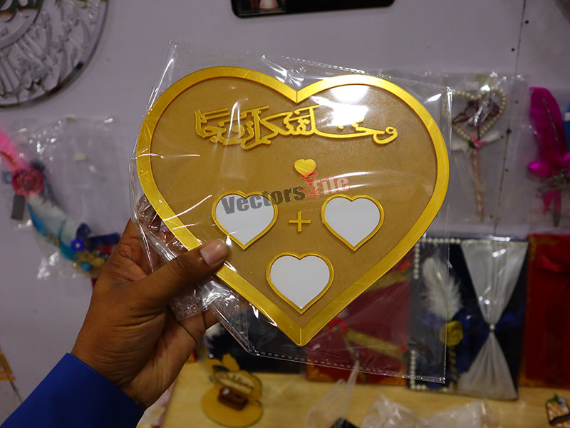 Laser Cut Heart Acrylic Nikah Thumb Impression Board