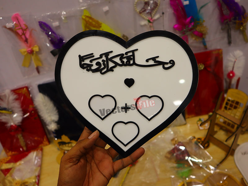 Laser Cut Heart Acrylic Nikah Thumb Impression Board