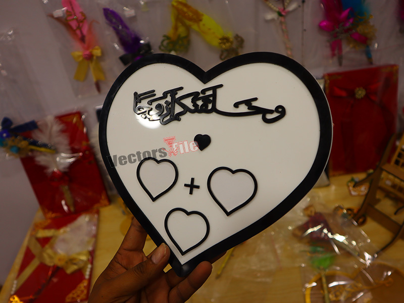 Laser Cut Heart Acrylic Nikah Thumb Impression Board