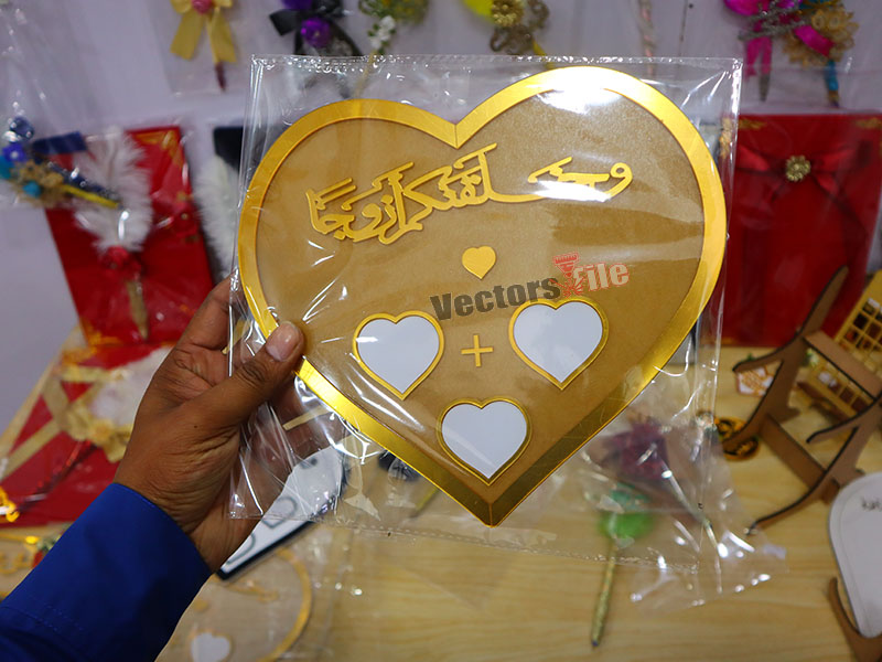 Laser Cut Heart Acrylic Nikah Thumb Impression Board