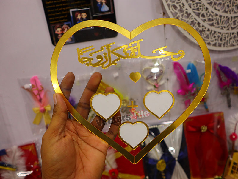 Laser Cut Heart Acrylic Nikah Thumb Impression Board