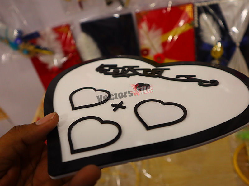 Laser Cut Heart Acrylic Nikah Thumb Impression Board