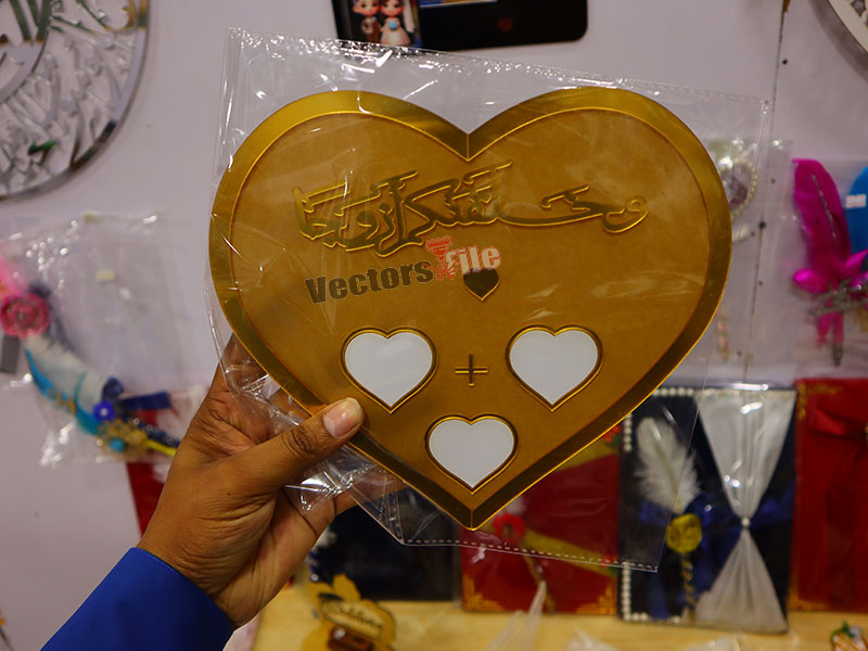 Laser Cut Heart Acrylic Nikah Thumb Impression Board