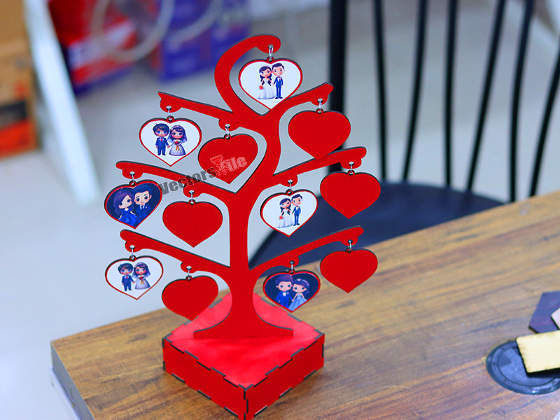 Laser Cut Family Tree Photo Frame Tree Shape Stand Design