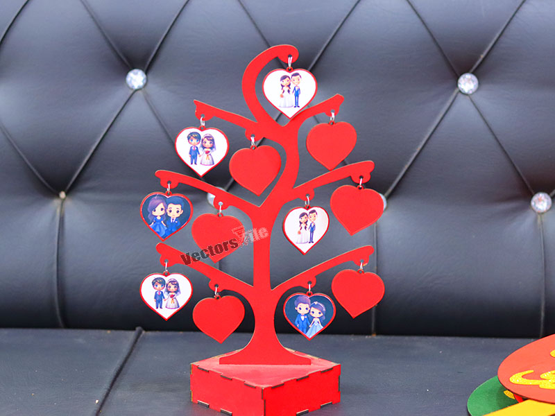 Laser Cut Family Tree Photo Frame Tree Shape Stand Design