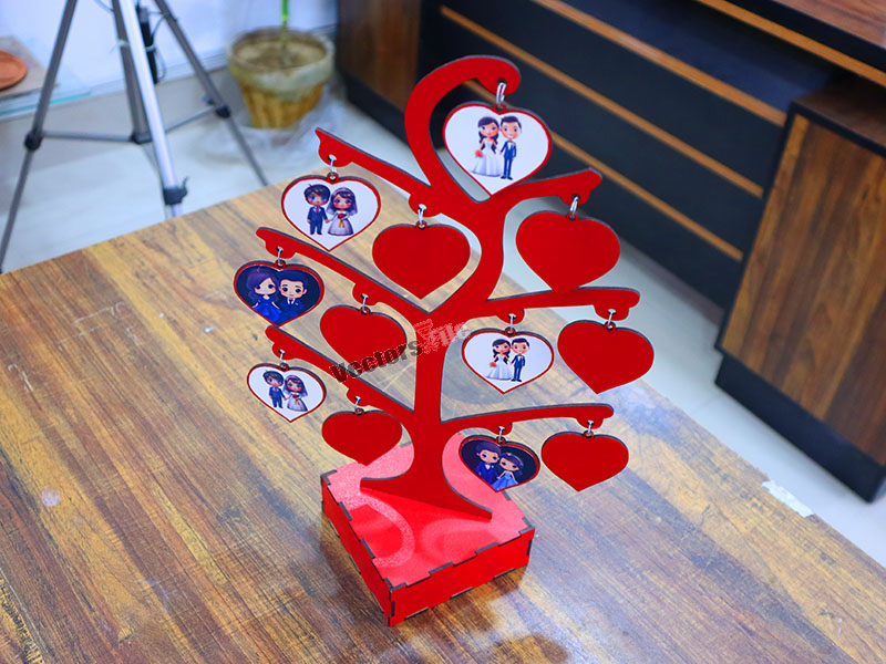 Laser Cut Family Tree Photo Frame Tree Shape Stand Design
