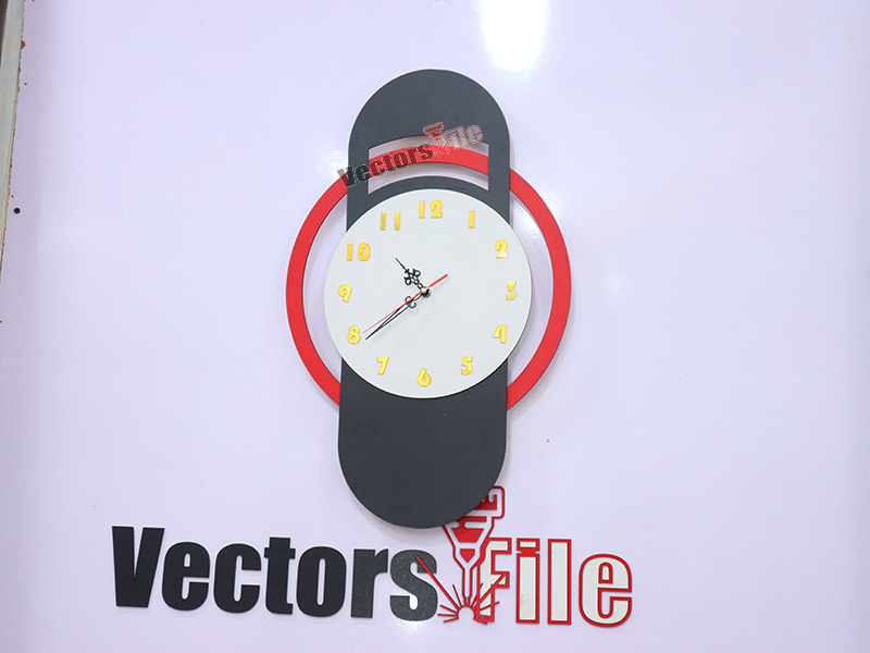 Laser Cut Modern Wall Clock with Ring Pattern Design