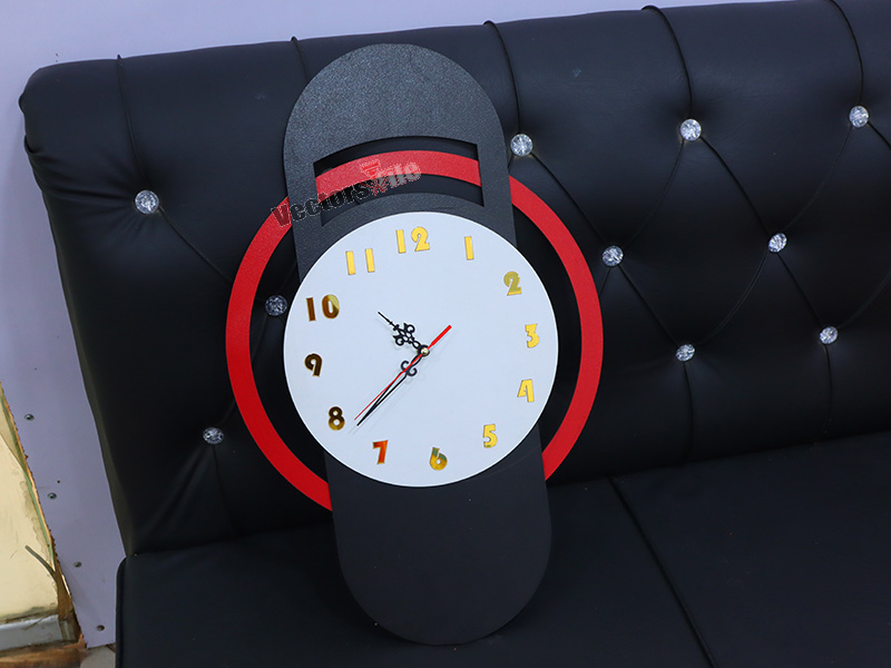 Laser Cut Modern Wall Clock with Ring Pattern Design