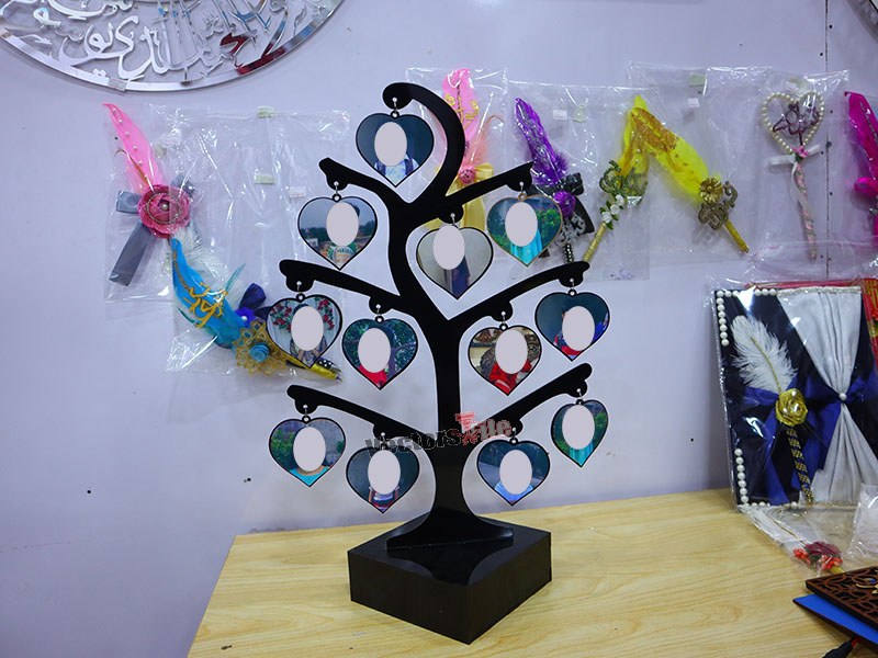 Laser Cut Tree Shape Acrylic Photo Frame with Stand Design