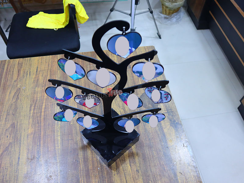 Laser Cut Tree Shape Acrylic Photo Frame with Stand Design