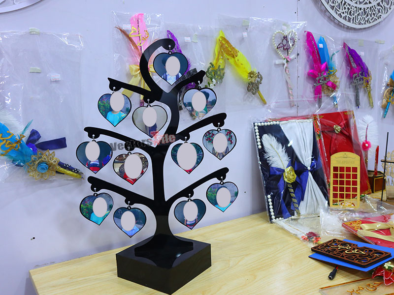 Laser Cut Tree Shape Acrylic Photo Frame with Stand Design