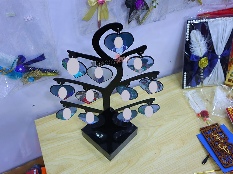 Laser Cut Tree Shape Acrylic Photo Frame with Stand Design