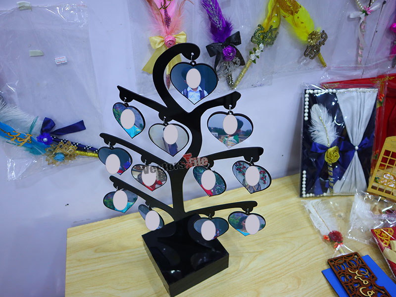 Laser Cut Tree Shape Acrylic Photo Frame with Stand Design