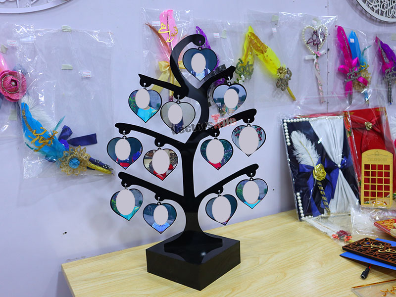Laser Cut Tree Shape Acrylic Photo Frame with Stand Design