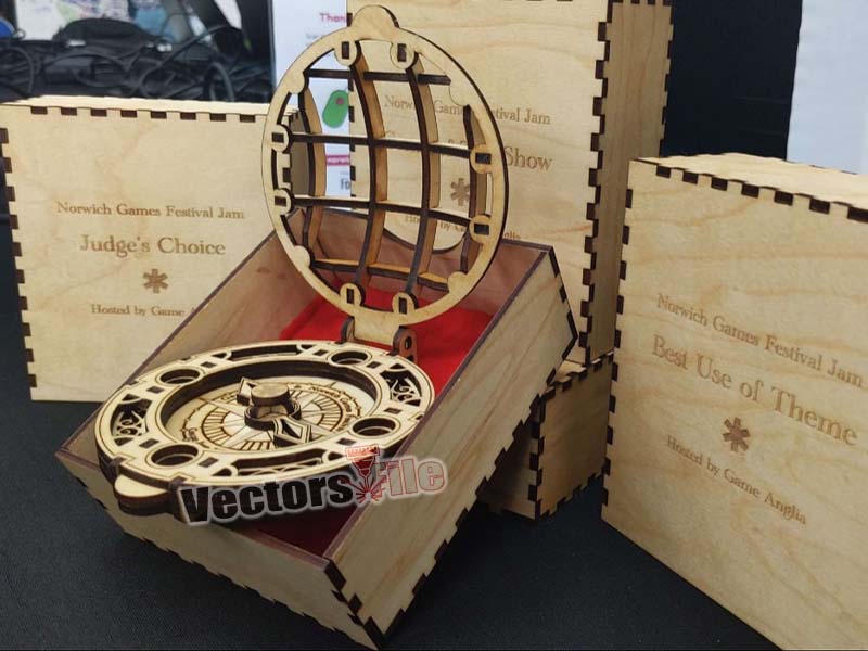 Laser Cut Santa’s Compass 3D Puzzle Christmas Ornament Design