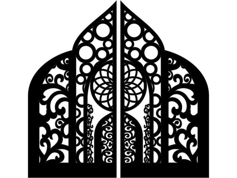 Laser Cut Grill Design Door Panel Jali Pattern