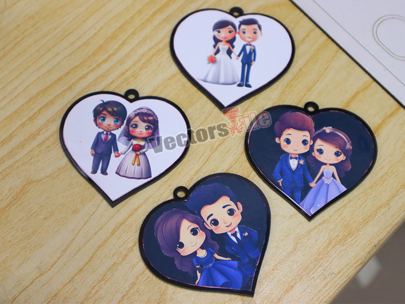 Laser Cut Heart Photo Frame Pendant Design