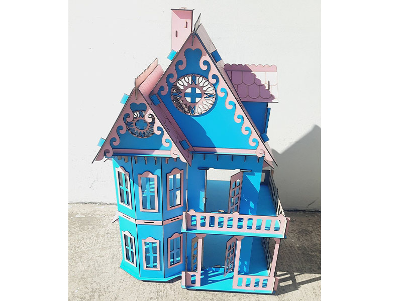 Laser Cut 3D Wooden Puzzle Dollhouse Toy Model Building Design