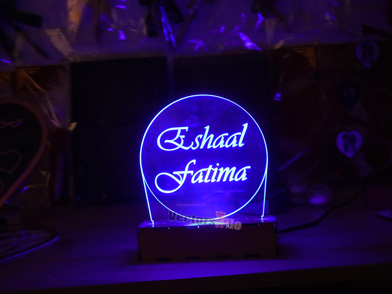 Laser Cut Personalized 3D Illusion Lamp with Base Design