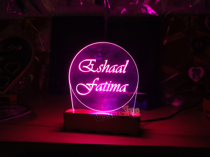 Laser Cut Personalized 3D Illusion Lamp with Base Design