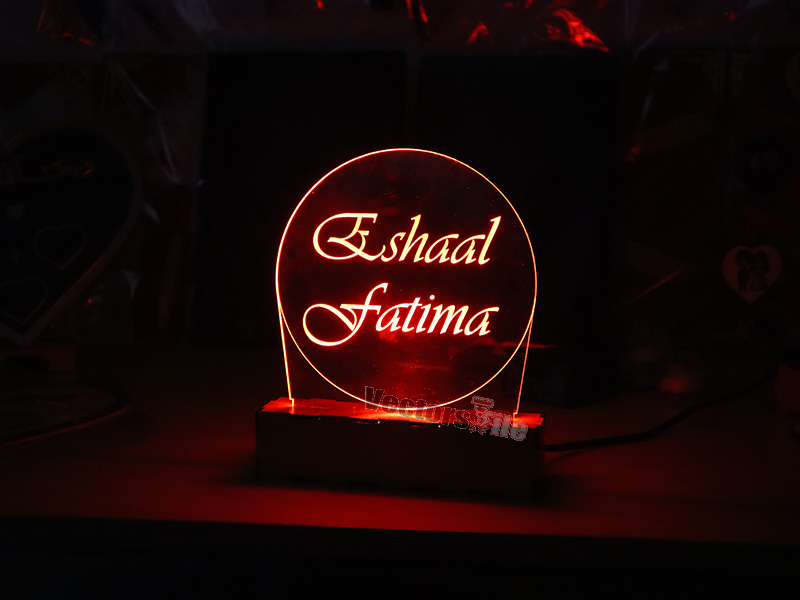 Laser Cut Personalized 3D Illusion Lamp with Base Design