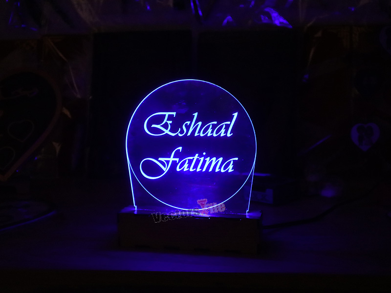 Laser Cut Personalized 3D Illusion Lamp with Base Design