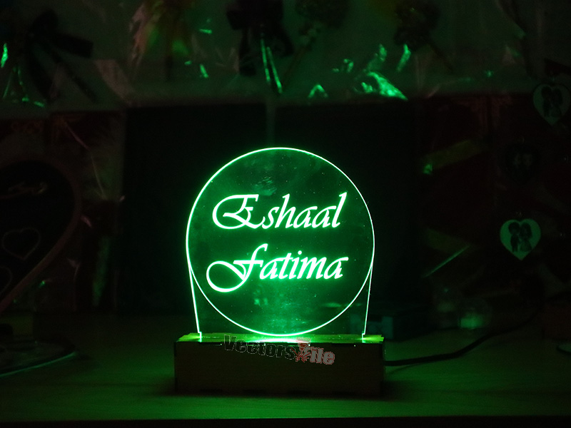 Laser Cut Personalized 3D Illusion Lamp with Base Design