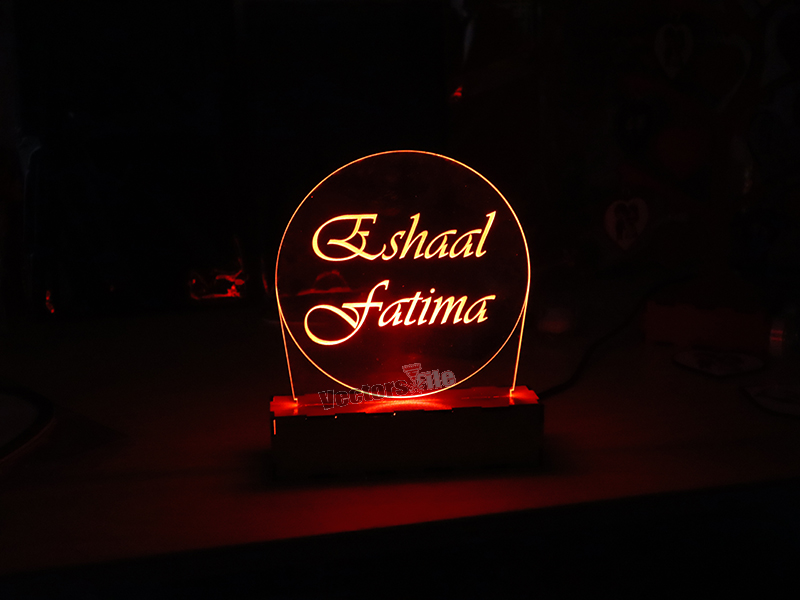 Laser Cut Personalized 3D Illusion Lamp with Base Design