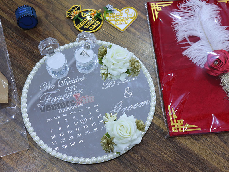 Laser Cut Personalized Acrylic Engagement Ring Tray