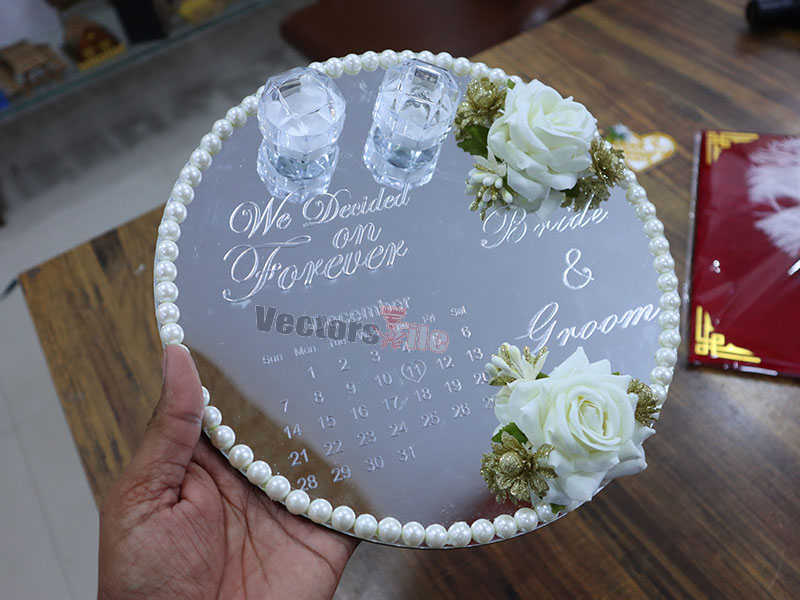 Laser Cut Personalized Acrylic Engagement Ring Tray