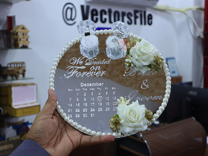 Laser Cut Personalized Acrylic Engagement Ring Tray