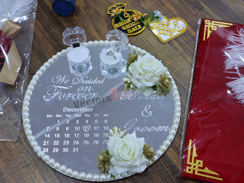 Laser Cut Personalized Acrylic Engagement Ring Tray