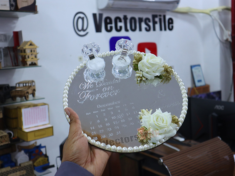 Laser Cut Personalized Acrylic Engagement Ring Tray