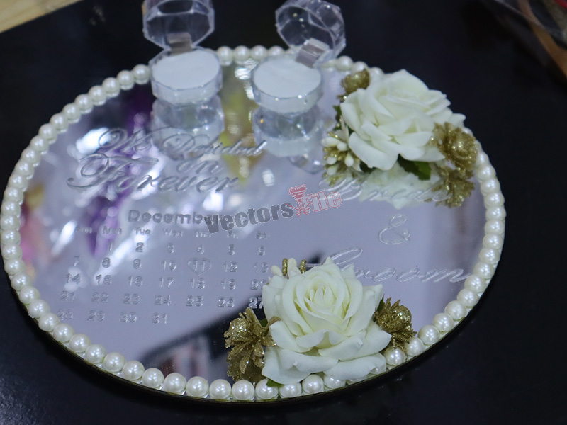 Laser Cut Personalized Acrylic Engagement Ring Tray