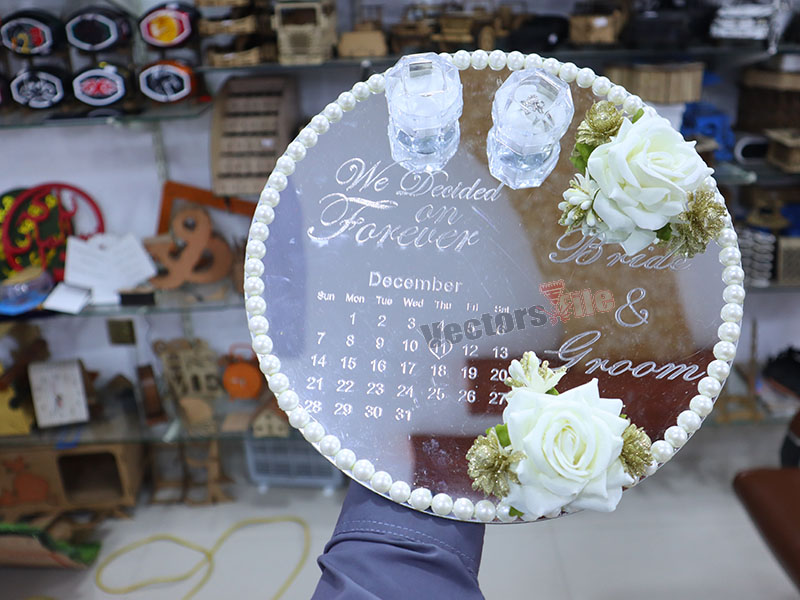 Laser Cut Personalized Acrylic Engagement Ring Tray