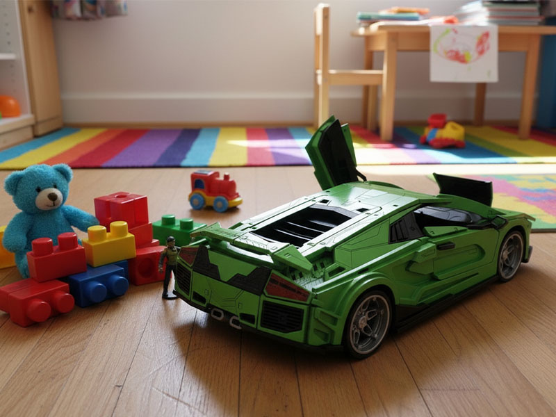 Laser Cut 3D Wooden Lamborghini Car Toy Model Kit