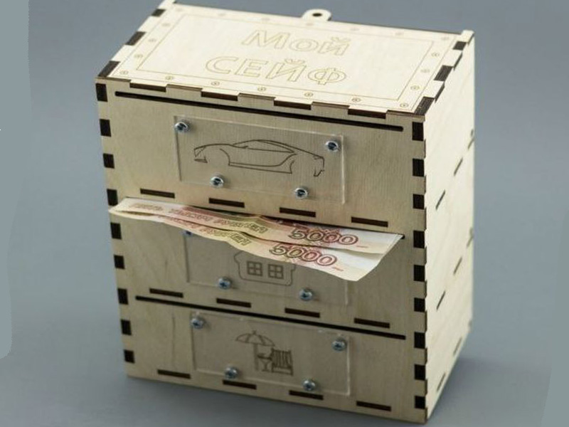 Piggy Bank Money Saving Cash Box Laser Cutting Design