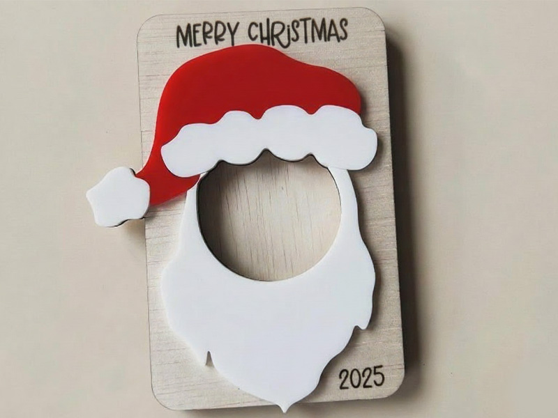 Laser Cut Santa Picture Frame Christmas Decor Idea