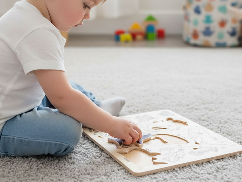 Laser Cut Wooden Salty Sea Animal Puzzle Board for Kids