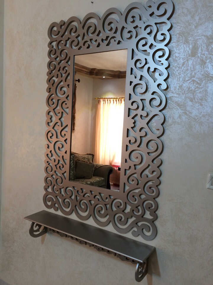 Bathroom Mirror Frame With Shelf Free DXF Vectors File
