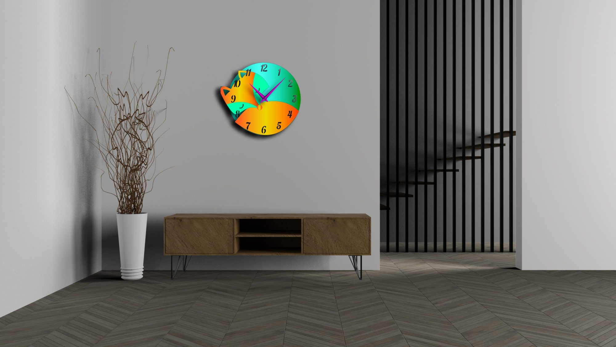 Blush Mechanical Wall Clock DXF File